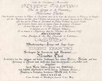 Titulní strana deváté části od Salomon Kleiner