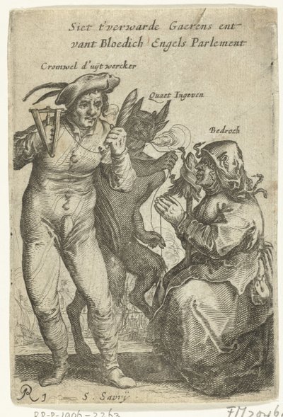 Cartoon of Cromwell, asi 1652-1654 Siet t