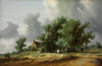 Cesta v dunách s kočárem od Salomon van Ruisdael or Ruysdael