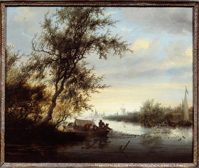Obraz Sestry ve člunu od Solomona Van Ruisdaela (Ruysdael) (1600-1670) (ec.flam.) 17. století Compiegne, hradní muzeum od Salomon van Ruisdael or Ruysdael