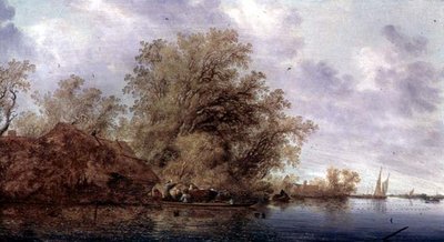 Zalesněná říční krajina od Salomon van Ruisdael or Ruysdael