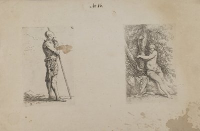 (Série figurek) Obrněný muž, držící kopí od Salvator Rosa