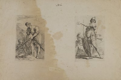 (Série figurek) Muž držící těžké lano od Salvator Rosa