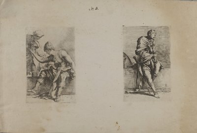 (Série figurek) Sedící postava se špičatou hlavou od Salvator Rosa