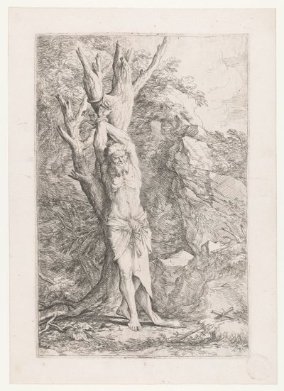 Albert přivázaný ke stromu od Salvator Rosa