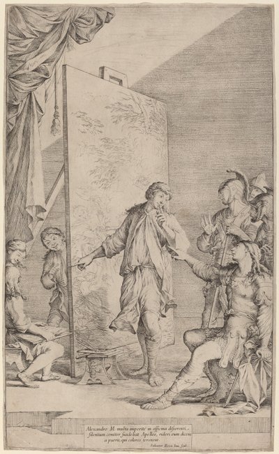 Alexandra ve studiu Apelles od Salvator Rosa