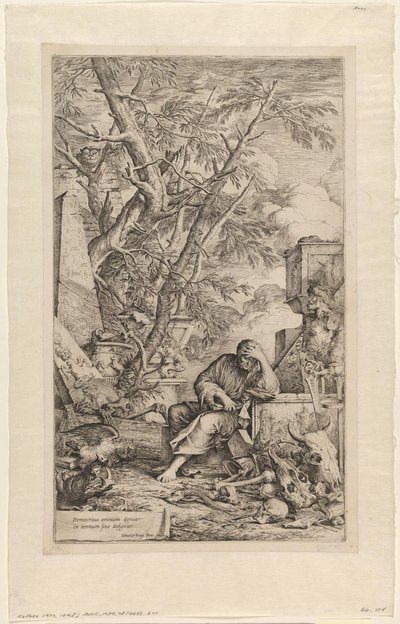Démokritos v meditaci od Salvator Rosa