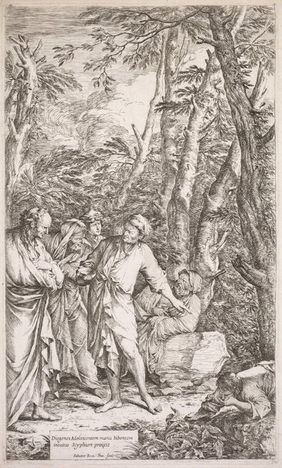 Diogenes a jeho pohár, 1662. od Salvator Rosa