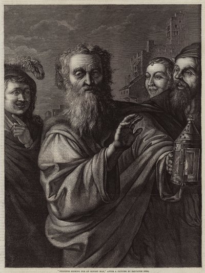 Diogenes hledá čestného muže od Salvator Rosa