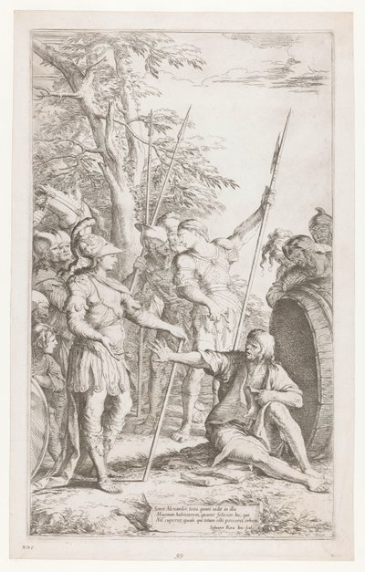 Diogenes žádá Alexandra, aby nestál v jeho světle od Salvator Rosa