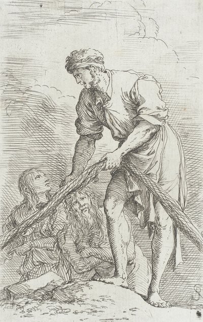 Figurka: Muž táhnoucí síť od Salvator Rosa
