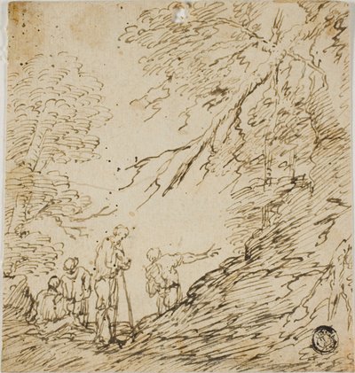 Čtyři muži v lese od Salvator Rosa
