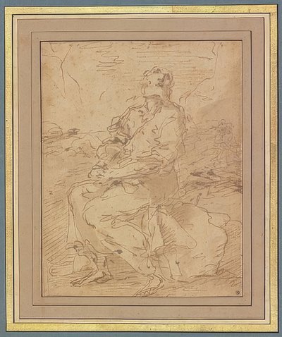 Svatý Františku, draft. 1649-60 od Salvator Rosa