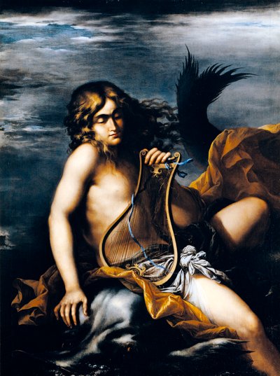 Arion na delfínu, Salvator Rosa (1615-1673), olej na plátně od Salvator Rosa