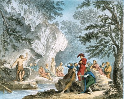 Jana Křtitele kázání na poušti od Salvator Rosa