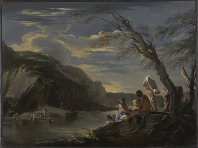 Krajina s koupajícími se kolem roku 1660 od Salvator Rosa