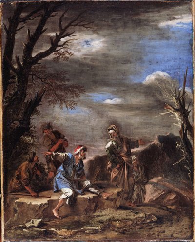 Krajina s postavami od Salvator Rosa