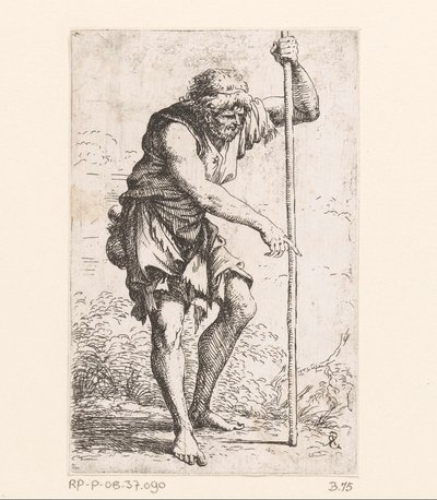 Starý muž s holí Malé figurky (název série) Figurka (název série) od Salvator Rosa