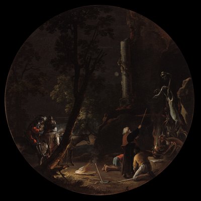 Scény čarodějnictví: Noc od Salvator Rosa