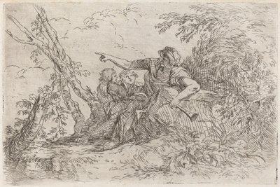 Pastýř v krajině od Salvator Rosa