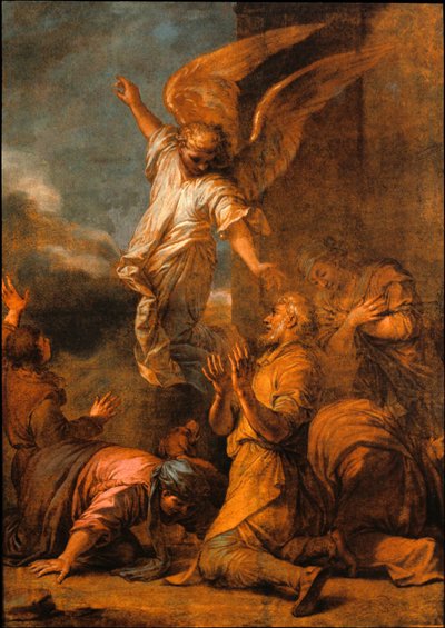 Anděl opouštějící Tobiasův dům od Salvator Rosa
