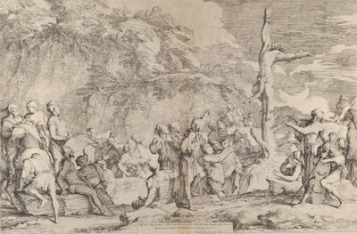 Ukřižování Polykrata tyrana po jeho zajetí Peršany, ca. 1662. od Salvator Rosa