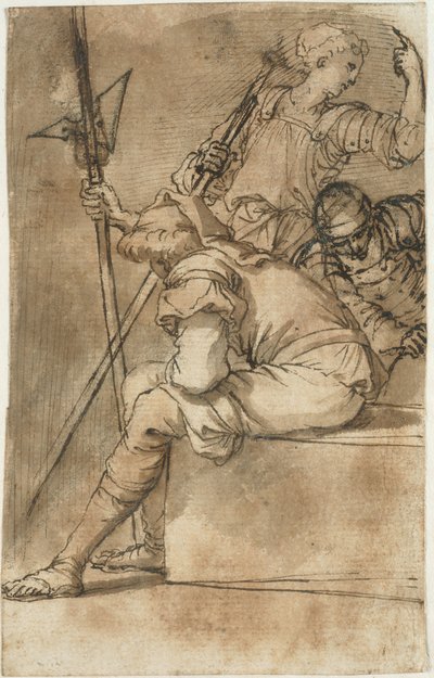 Tři vojáci odpočívají od Salvator Rosa