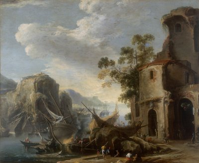 Pohled na záliv, dílo Salvatora Rosy, konzervované v Galleria Estense v Modeně od Salvator Rosa