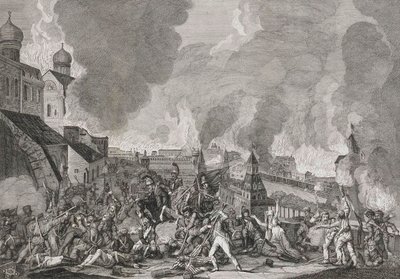 Požár Moskvy 15. září 1812 Francouzi v Moskvě, 1812-1823. od Salvatore Cardelli