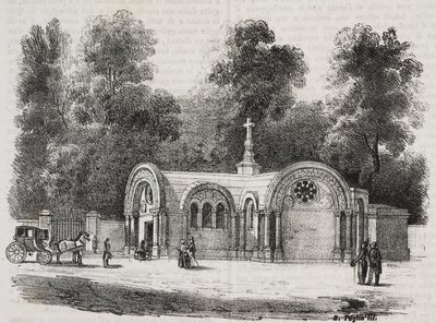 Chapel Royal of Saint Ferdinand, Sablonville, Francie, litografie Salvatore Puglia z Poliorama Pittoresco, n 13, 4. listopadu od Salvatore Puglia