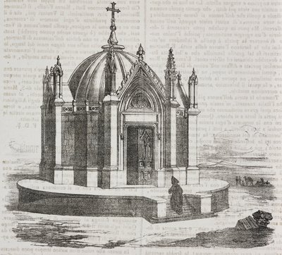 Kaple St Louis v Tunisu, Tunisko, litografie Salvatore Puglia z Poliorama Pittoresco, n 38, 27. dubna od Salvatore Puglia