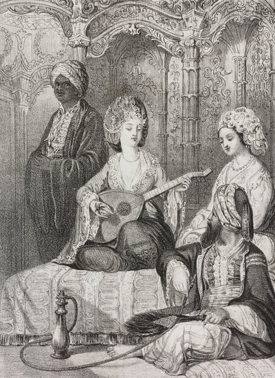 Harem in East, litografie Salvatore Puglia z Poliorama Pittoresco, n 2, 19. srpna od Salvatore Puglia