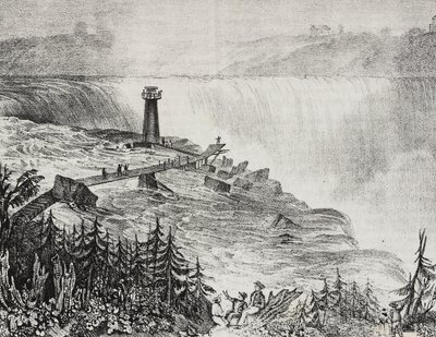 Vodopád Horseshoe, Ontario, Kanada, litografie Salvatore Puglia z Poliorama Pittoresco, n 6, 17. září od Salvatore Puglia