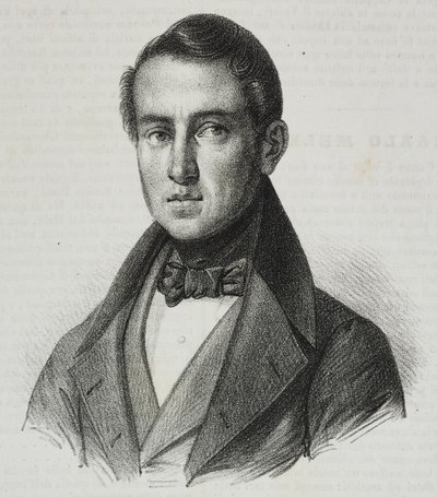 Portrét Carlo Mele (1792-1841), litografie od Salvatore Puglia z Poliorama Pittoresco, n 15, 20. listopadu od Salvatore Puglia