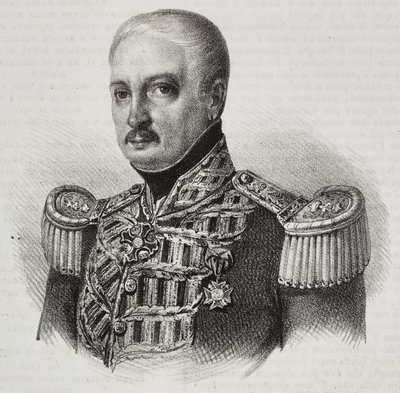 Portrét maršála Francesca Maria Tanchiho (1773-1843), litografie od Salvatore Puglia z Poliorama Pittoresco, n 46, 24. června od Salvatore Puglia
