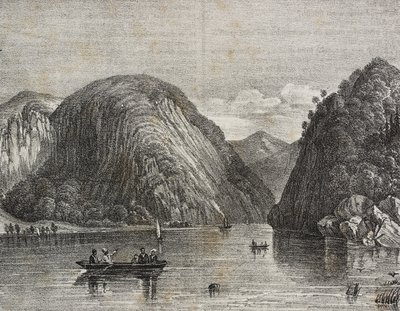 Rogersův průchod v Lake George, Spojené státy americké, litografie Salvatore Puglia z Poliorama Pittoresco, n 33, 25. března od Salvatore Puglia