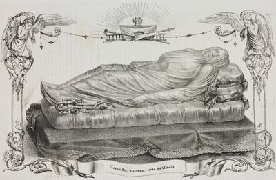 Zahalený Kristus od Giuseppe Sanmartino (cca 1720-1793), Cappella Sansevero, Neapol, Kampánie, Itálie, litografie Salvatore Puglia z Poliorama Pittoresco, n 33, 26. března od Salvatore Puglia