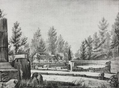 Pohled na ruiny Pompejí, Kampánie, Itálie, litografie od Salvatore Puglia z Poliorama Pittoresco, n 7, 25. září od Salvatore Puglia