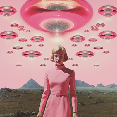 Růžová invaze UFO od Samantha Hearn