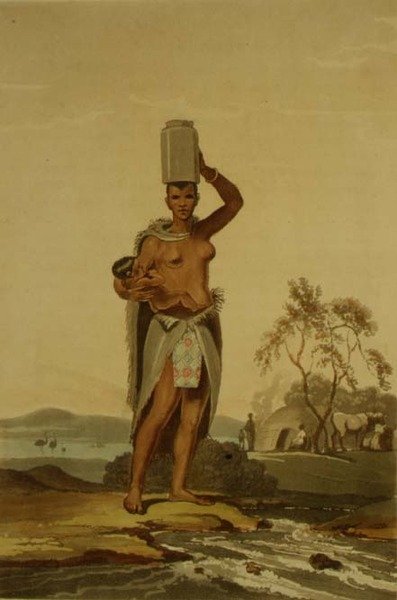 Africká žena, deska 17 z „Voyage to Cochinchina“ od Johna Barrowa (1764-1848), vyrytého Thomasem Medlandem (1755-1823) 1806 (akvatinta) od Samuel (after) Daniell