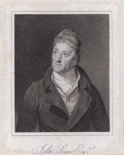 Sir John Soane , anglický architekt a sběratel (rytina) od Samuel (after) Drummond