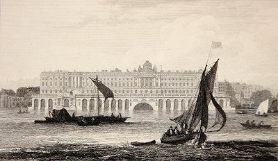 Pohled na Somerset House od řeky Temže, vyrytý W.B. Cooke (1778-1855) 1814 (rytina) od Samuel (after) Owen