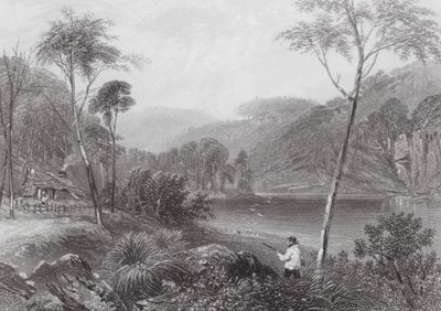 Austrálie: Fairlight Glen, na řece Warragamba (rytina) od Samuel (after) Prout