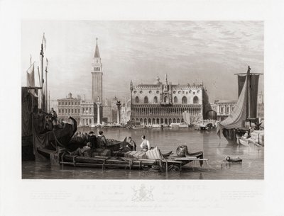 Dóžecí palác a náměstí svatého Marka, Benátky od Samuel (after) Prout