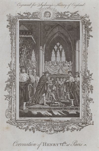 Korunovace Jindřicha VI. v Paříži (rytina) od Samuel (after) Wale