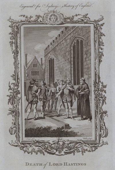 Smrt lorda Hastingse (rytina) od Samuel (after) Wale