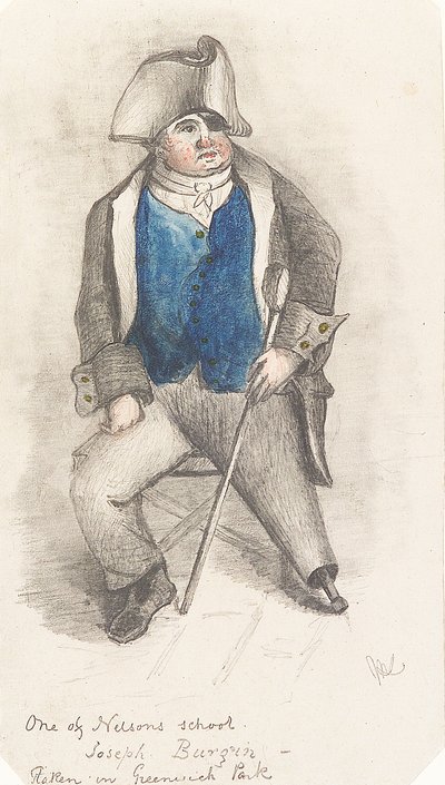 Portrét Josepha Burgina, asi 1844 (grafit a akvarel) od Samuel (attr.to) Lane