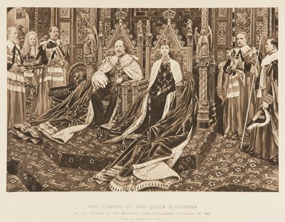 Král Edward VII a královna Alexandra v parlamentu od Samuel Begg