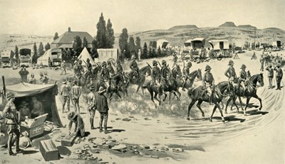 Lord Roberts a štáb začínající na průzkumu z velitelství ve Smaldeelu, 1901. od Samuel Begg