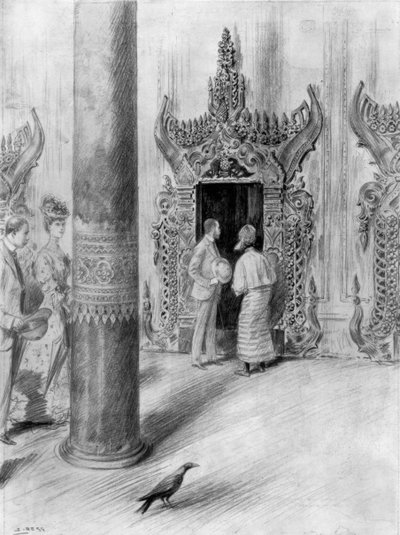 Princ a princezna z Walesu v paláci King Theebaws, Mandalay, Barma, 1906 od Samuel Begg